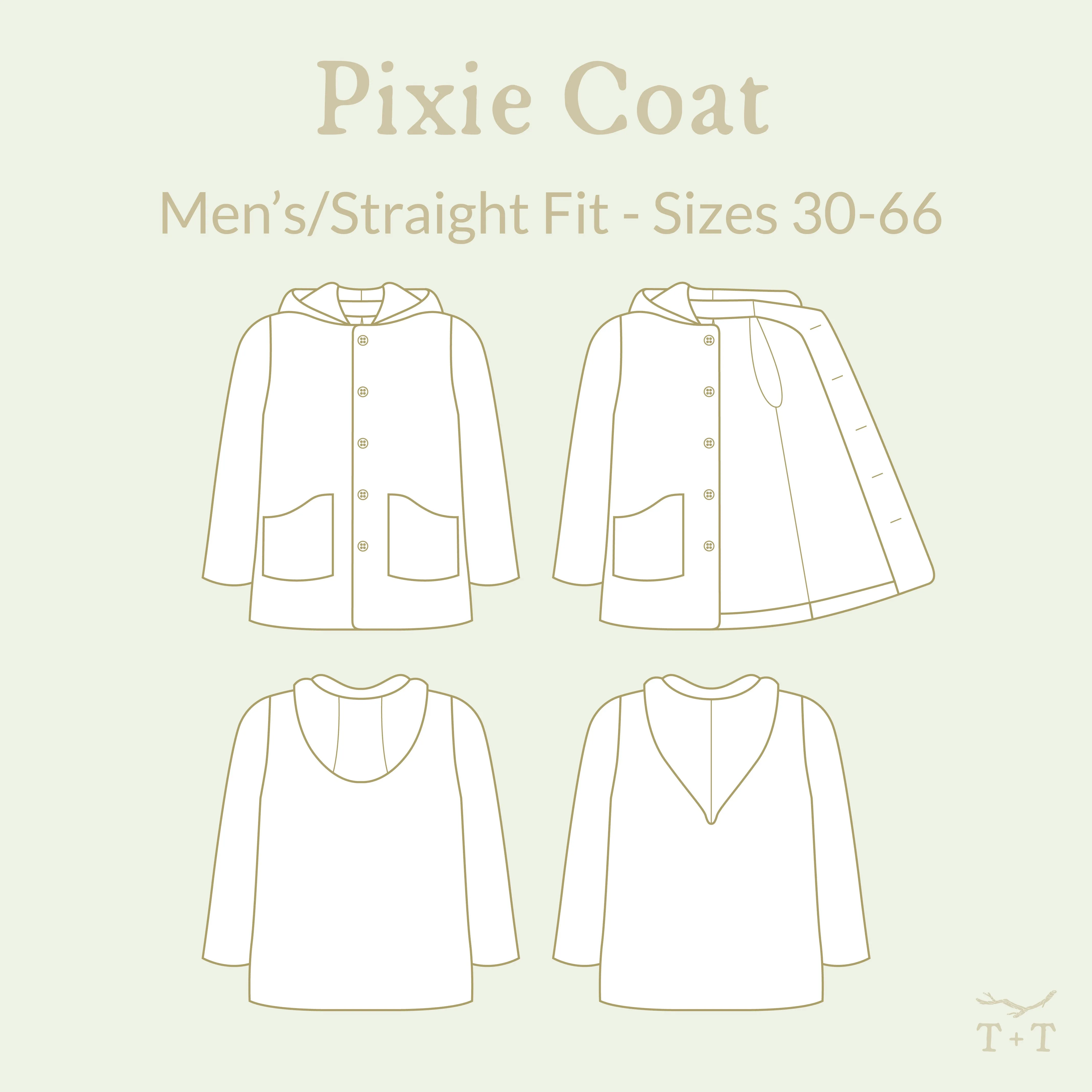 Pixie Coat Sewing Pattern - Men's/Straight Fit