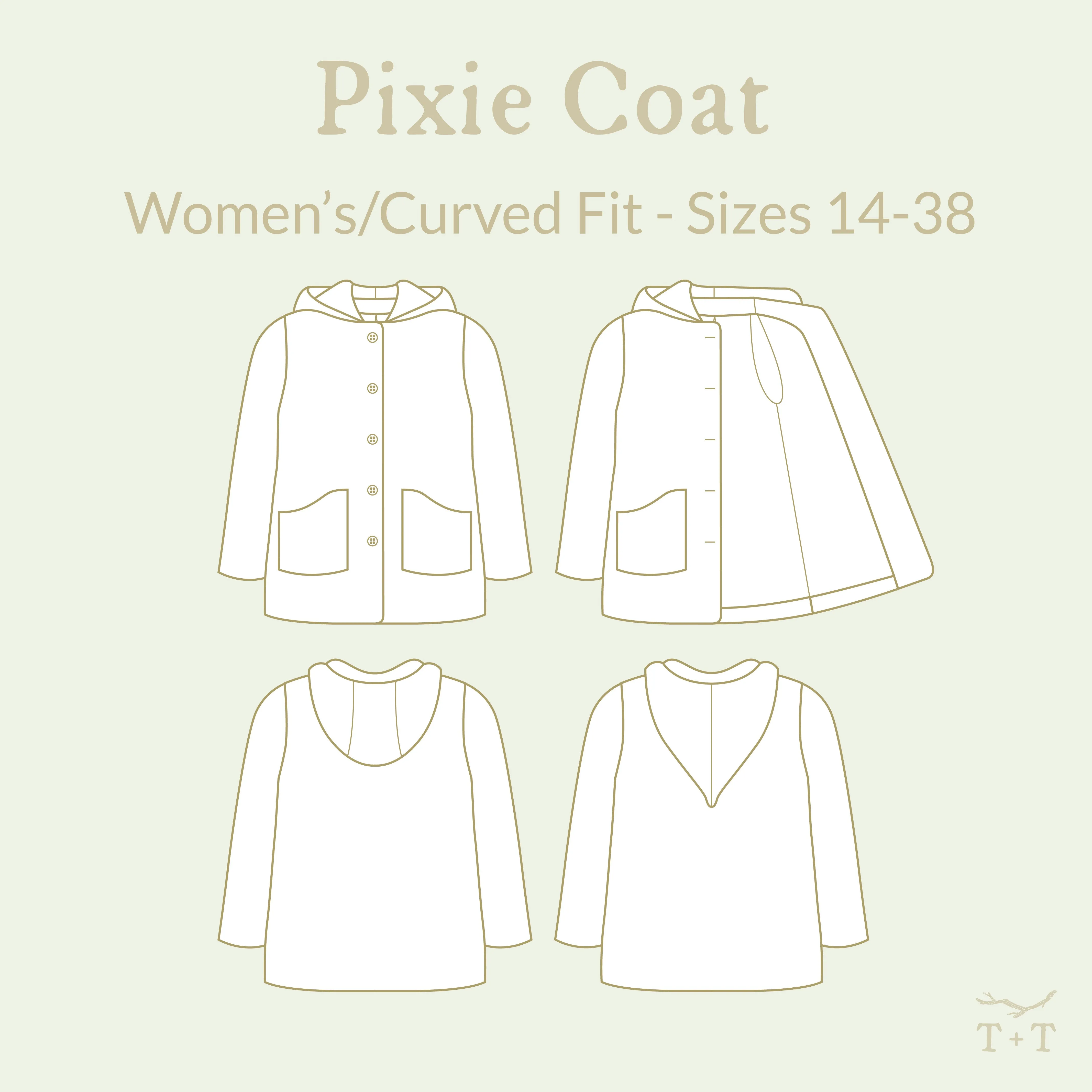 Pixie Coat Sewing Pattern - Women's/Curved Fit