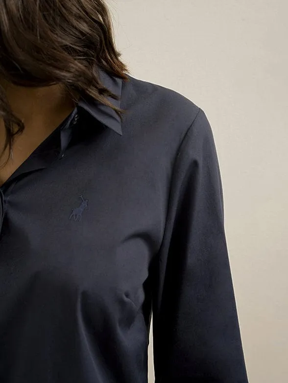 Polo Ladies Long Sleeve Basic Shirt Navy