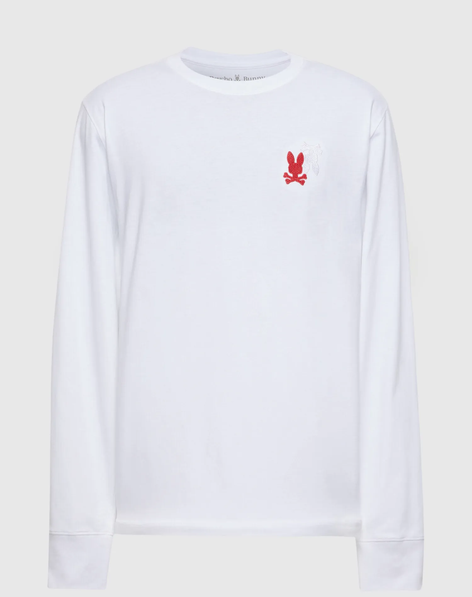Psycho Bunny Pierce Long Sleeve Embroidered Back Tee - White & Red