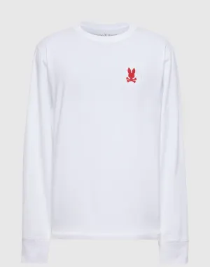 Psycho Bunny Pierce Long Sleeve Embroidered Back Tee - White & Red