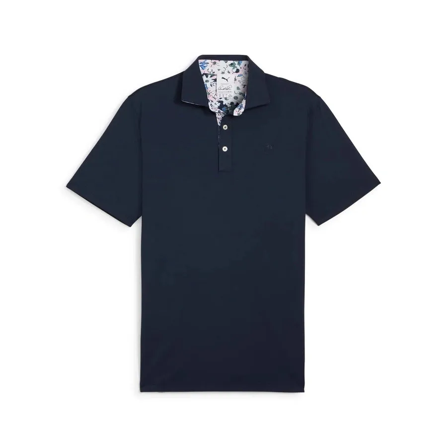 Puma AP Floral Trim Golf Polo - Navy