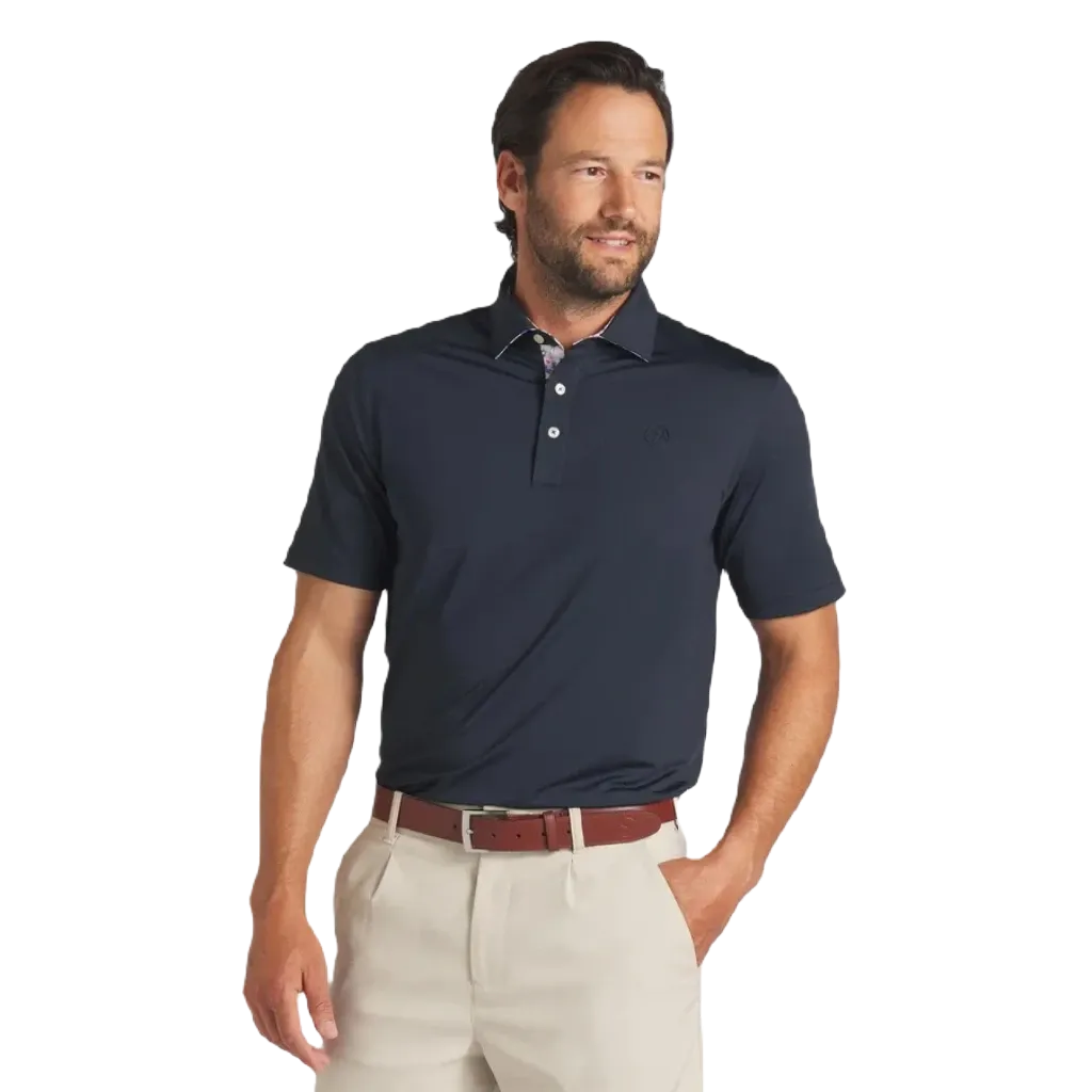 Puma AP Floral Trim Golf Polo - Navy