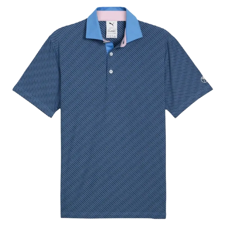Puma AP Jacquard Stripe Golf Polo - Blue
