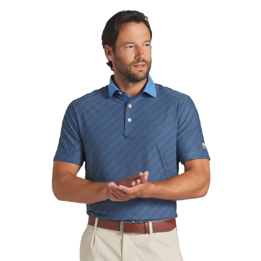 Puma AP Jacquard Stripe Golf Polo - Blue