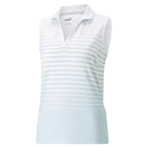 Puma Ladies MATTR Sleeveless Stripe Golf Polo