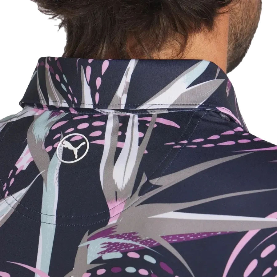 Puma MATTR Birds of Paradise Golf Polo - Navy