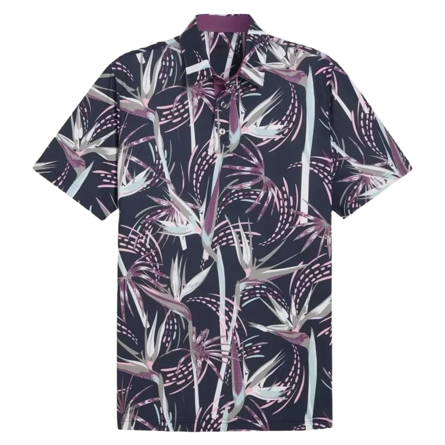 Puma MATTR Birds of Paradise Golf Polo - Navy