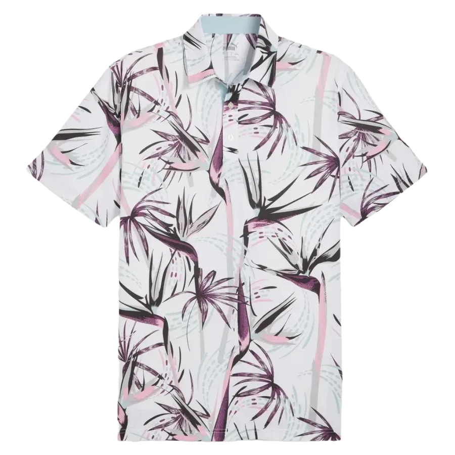 Puma MATTR Birds of Paradise Golf Polo - White