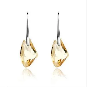 Purple Gemstone Stud Earrings 925 Sterling Silver Women's Wedding Jewelry