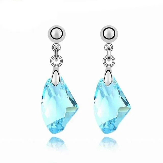 Purple Gemstone Stud Earrings 925 Sterling Silver Women's Wedding Jewelry