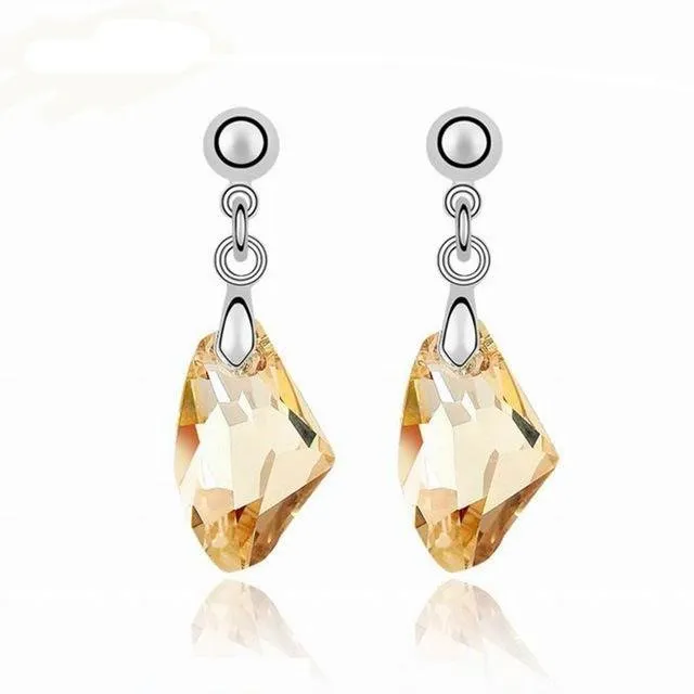 Purple Gemstone Stud Earrings 925 Sterling Silver Women's Wedding Jewelry