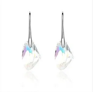 Purple Gemstone Stud Earrings 925 Sterling Silver Women's Wedding Jewelry