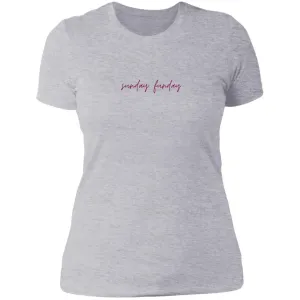 "Sunday Funday- BURGUNDY" Ladies' Boyfriend T-Shirt