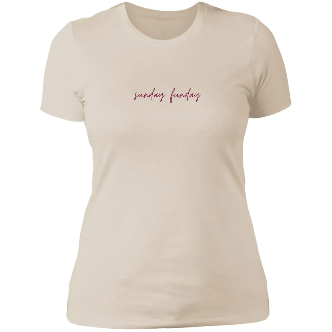 "Sunday Funday- BURGUNDY" Ladies' Boyfriend T-Shirt