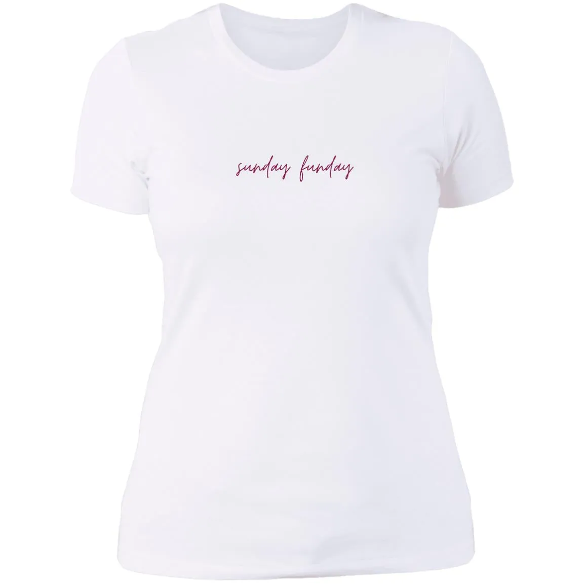 "Sunday Funday- BURGUNDY" Ladies' Boyfriend T-Shirt