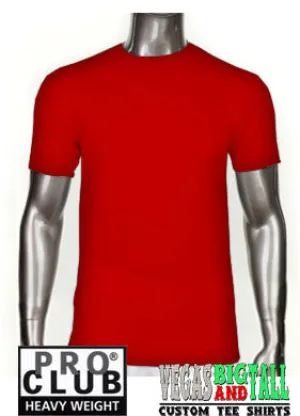 Red Pro Club Short Sleeve  Heavyweight Premium T Shirt