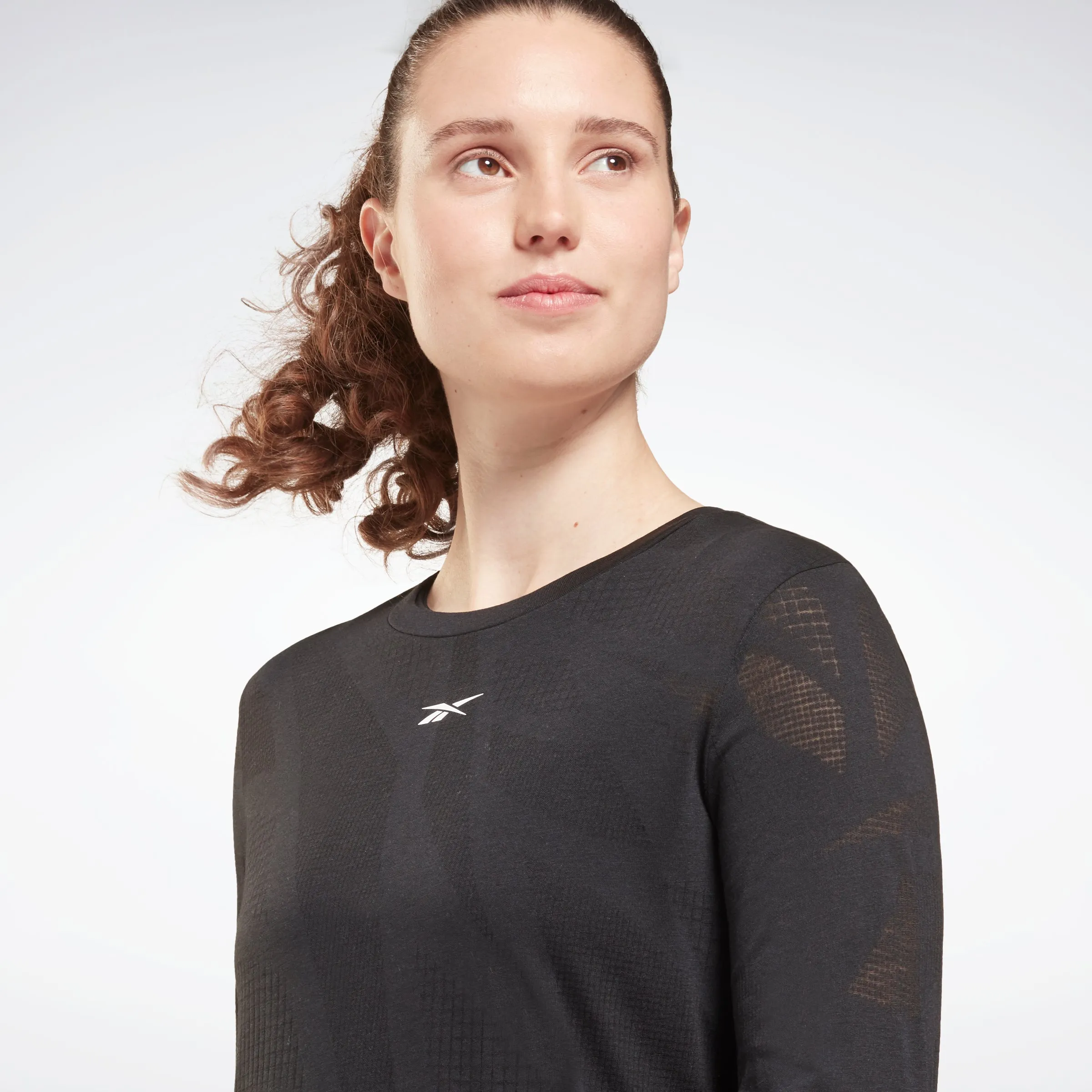 Reebok Apparel Women Burnout Long-Sleeve Top Long-Sleeve Top Black