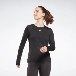 Reebok Apparel Women Burnout Long-Sleeve Top Long-Sleeve Top Black