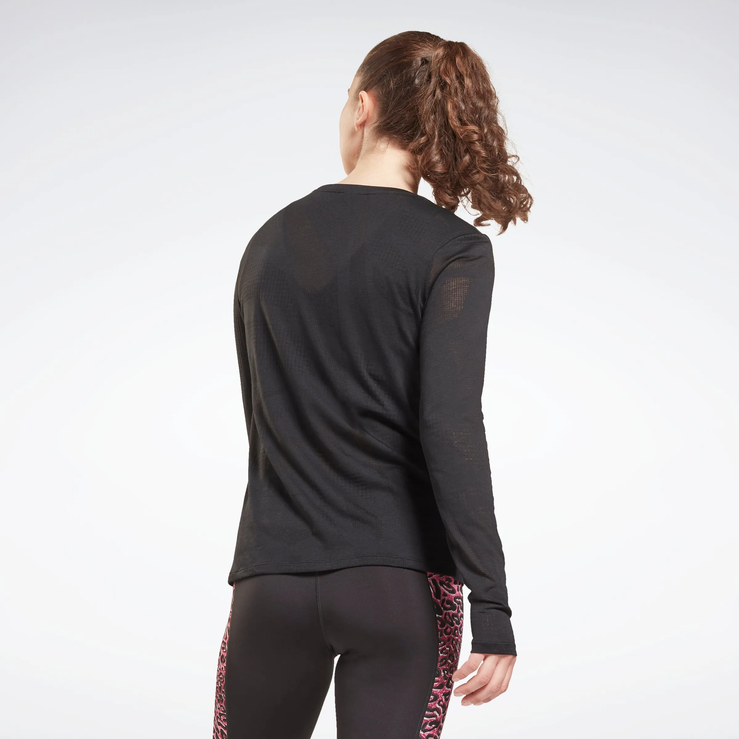 Reebok Apparel Women Burnout Long-Sleeve Top Long-Sleeve Top Black