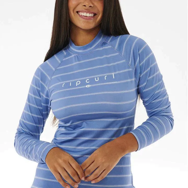 Rip Curl Golden Rays Long Sleeve UV Tee - Rash Vest Blue/White