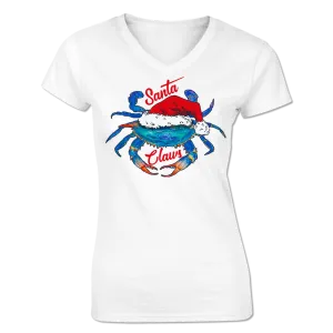 Santa Claws Ladies V-Neck Tee Shirt