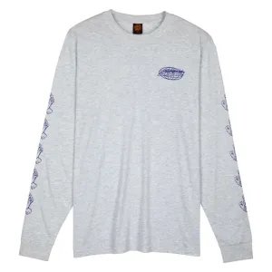 Santa Cruz L/S T-Shirt Global Flame Dot Mono - Athletic Heather
