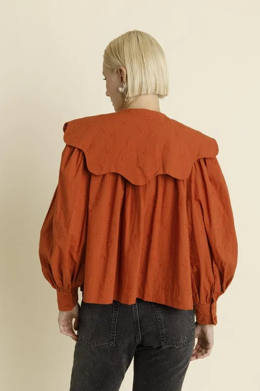 Scallop Collar Blouse