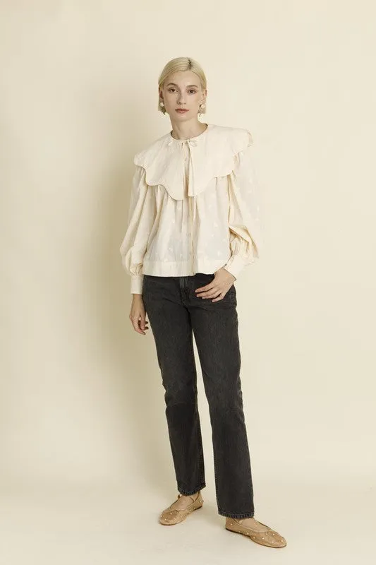 Scallop Collar Blouse