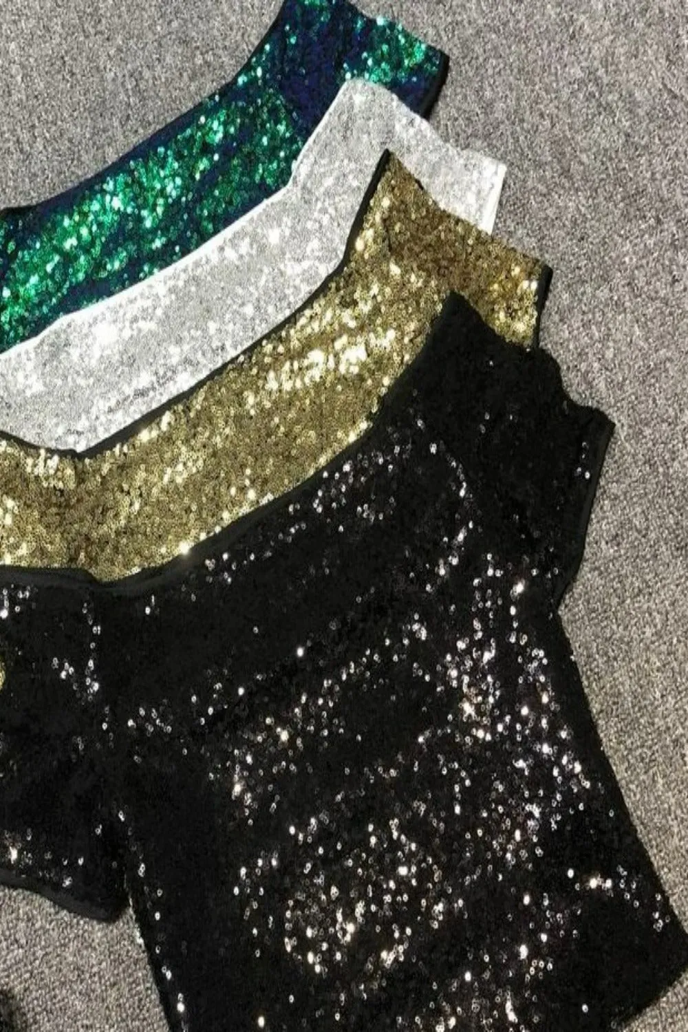 Sexy Shoulders A Word Sequins T-shirt