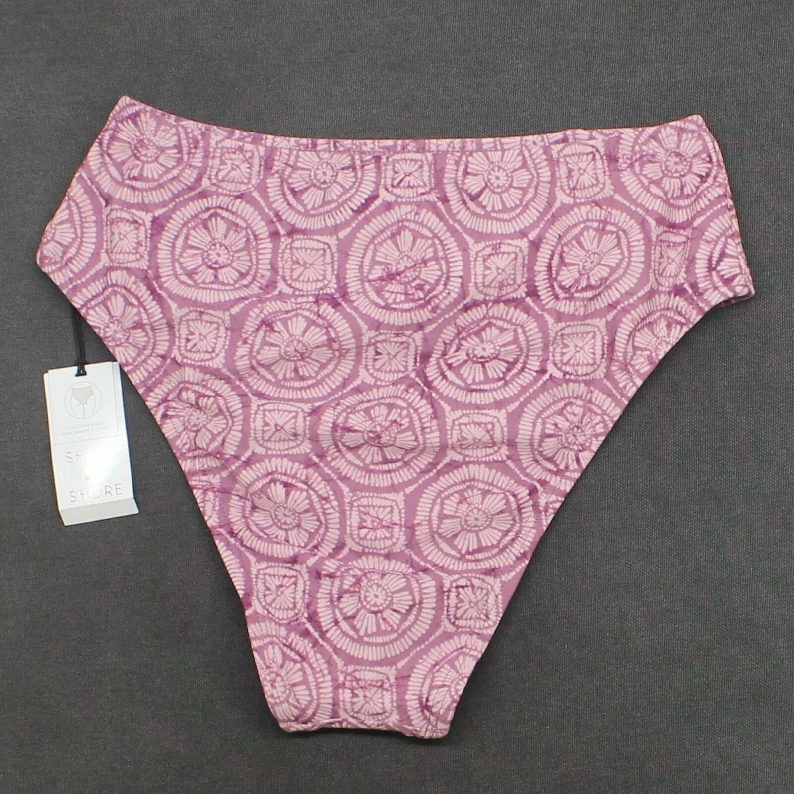 Shade & Shore Asymmetrical Ruffle Front High Waist Cheeky Bikini Bottom
