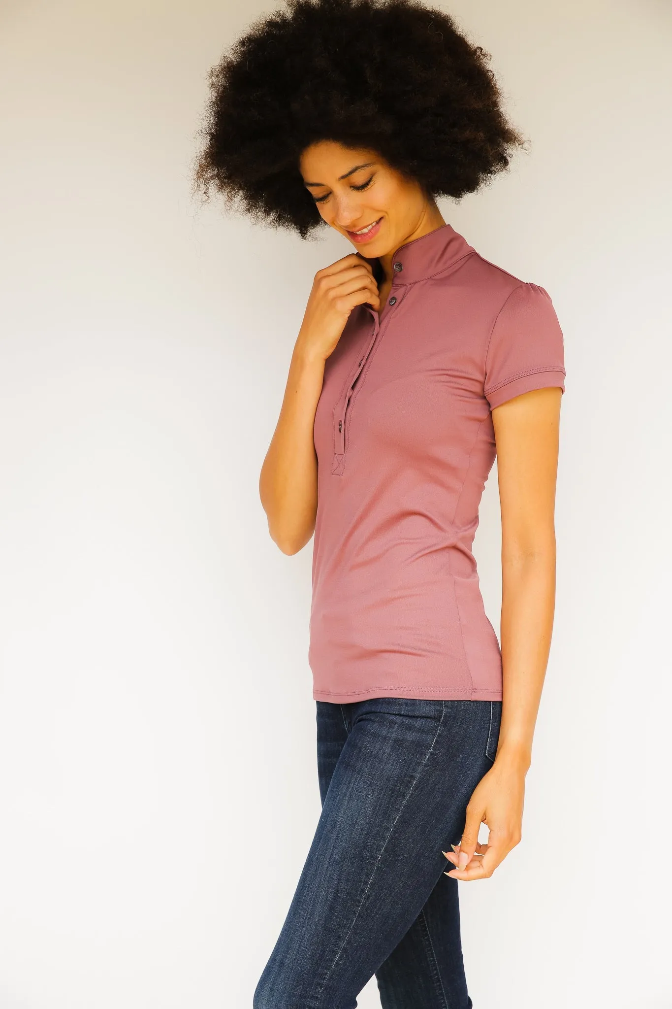 Short Sleeve Gianna Shirt - Dusty Rose