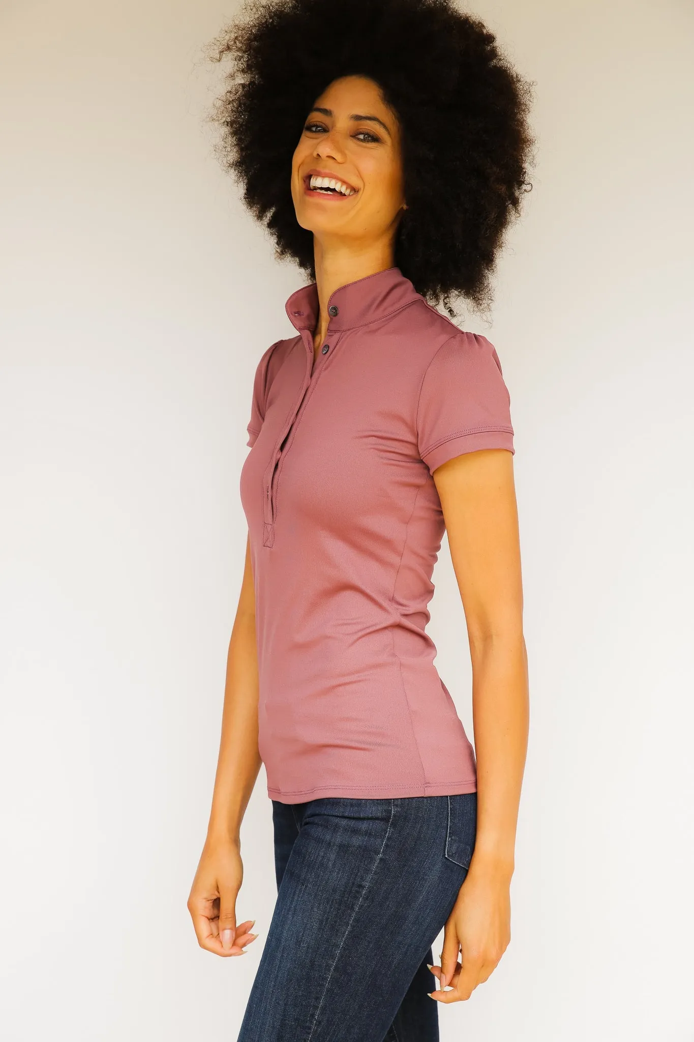 Short Sleeve Gianna Shirt - Dusty Rose