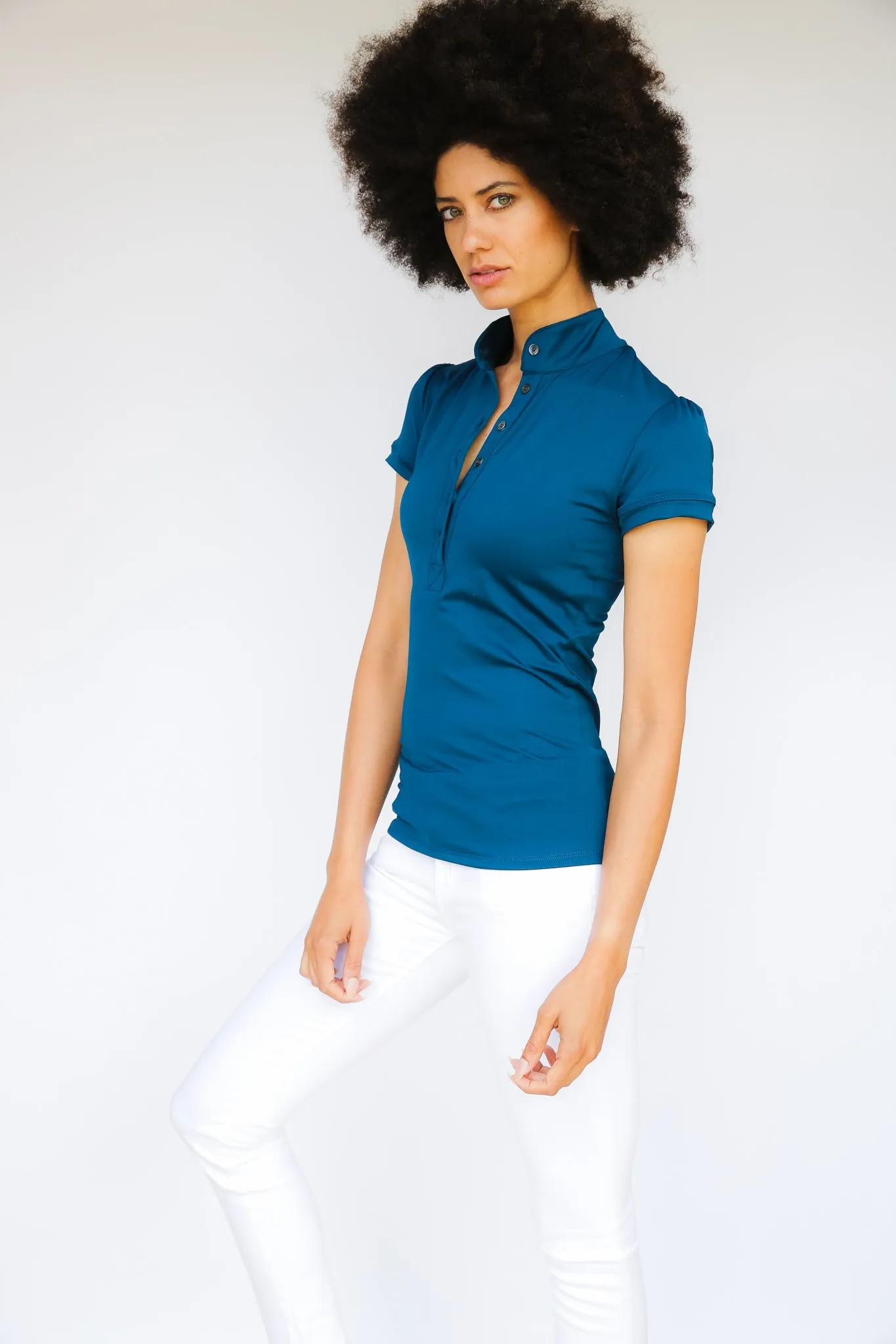 Short Sleeve Gianna Shirt - Moroccan Blue