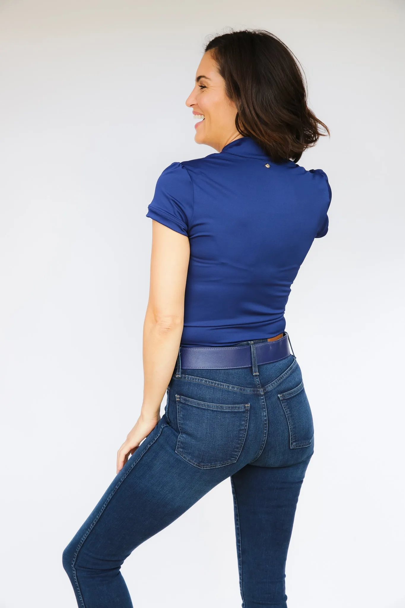 Short Sleeve Gianna Shirt - Navy