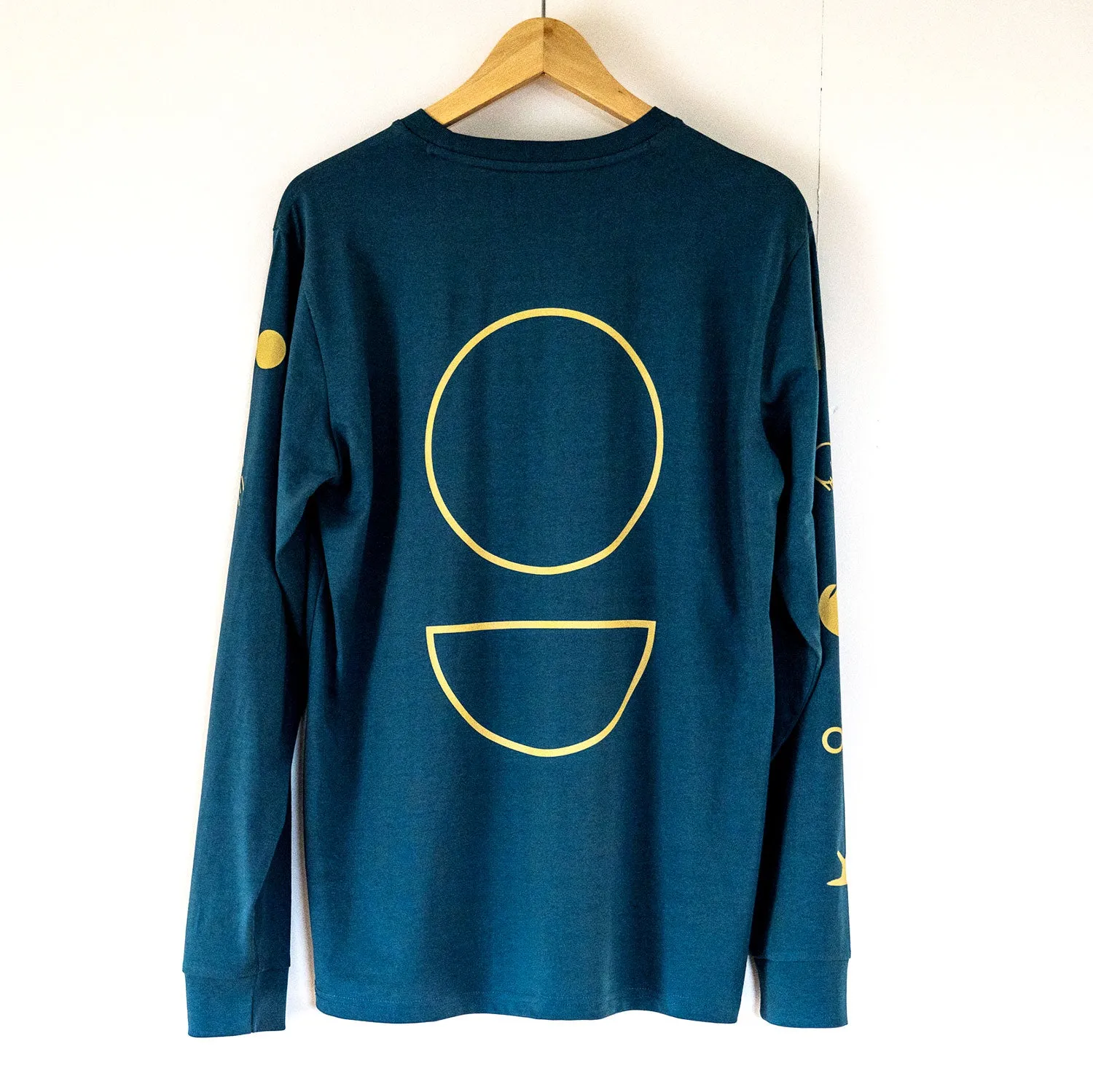 Silver Circle Icon - Long sleeve T-shirt (Stargazer Teal)