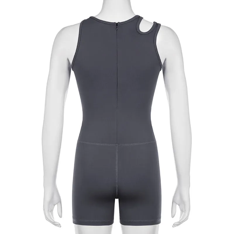 Slit Strap Quick Dry Sporty Romper