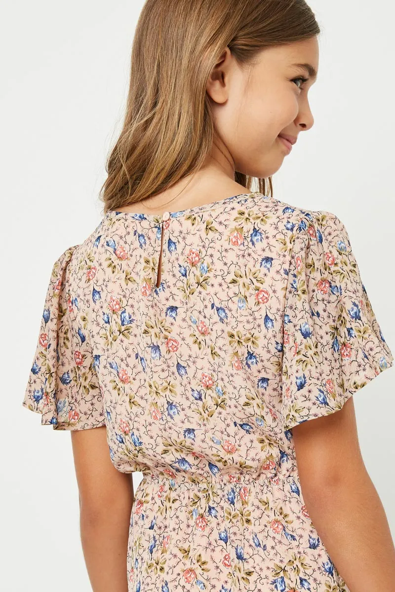 Smock Waist Asymmetric Hem Dress