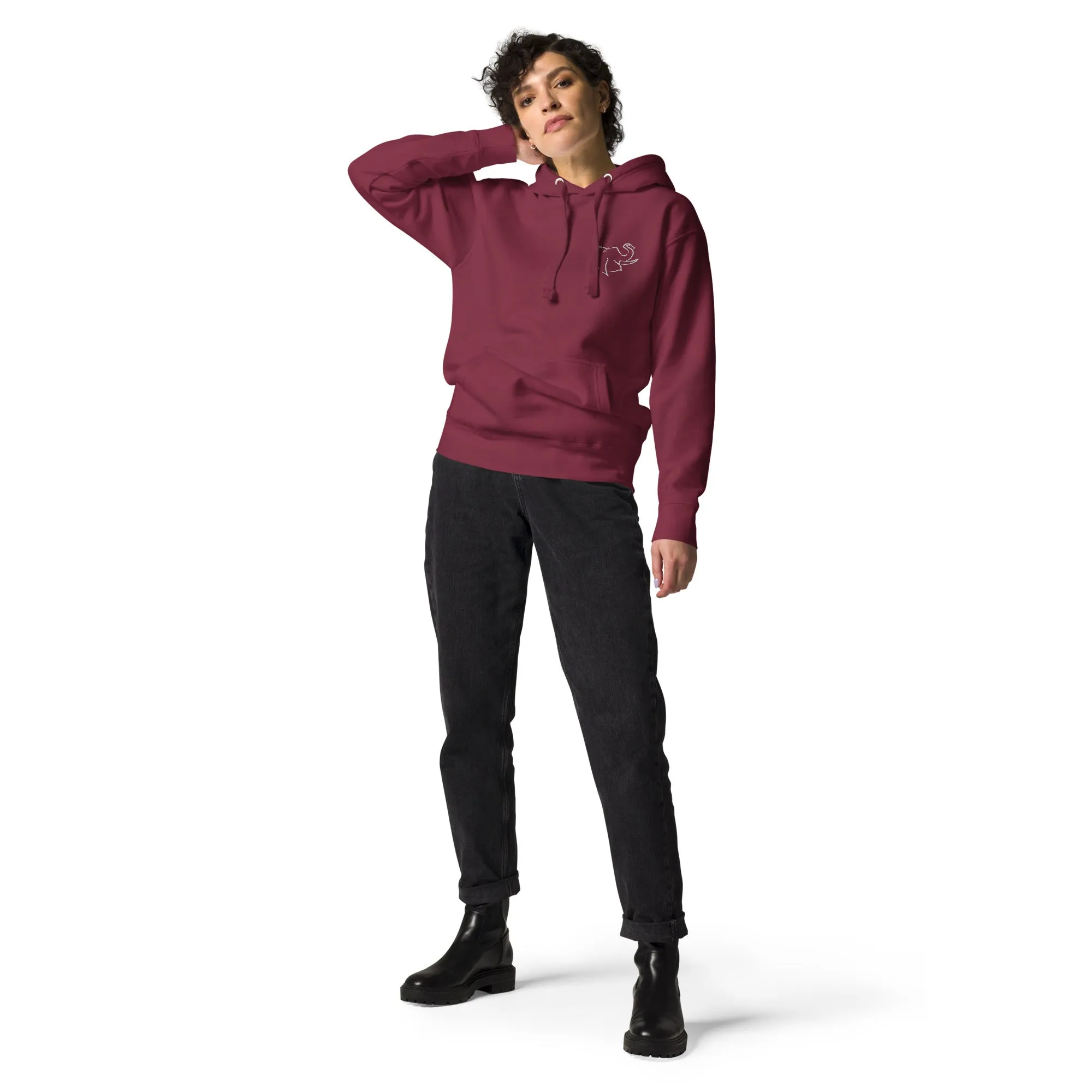 SO ELEPHANT "SIMPLE & BEAUTIFUL" EMBROIDERED WOMEN'S HOODIE