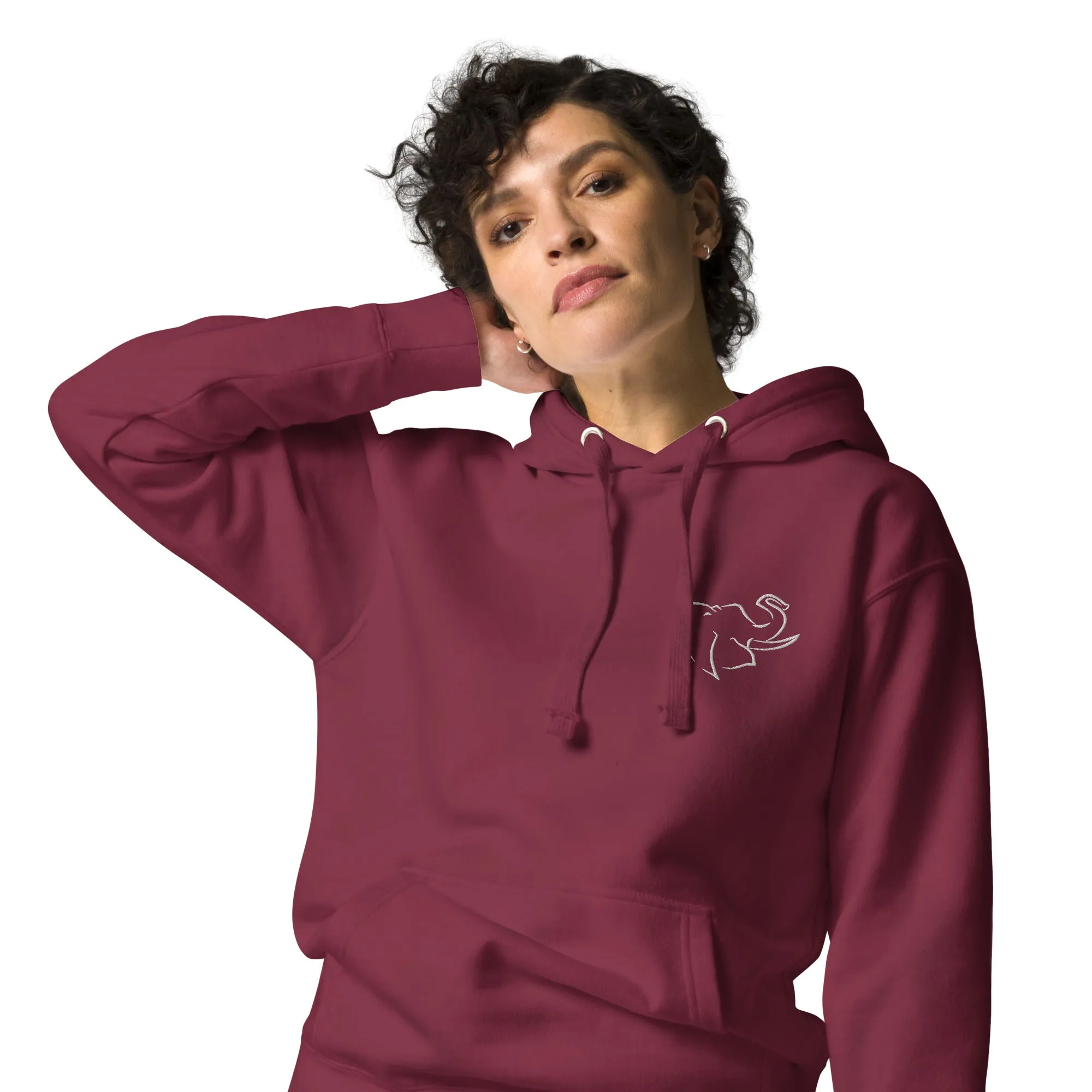 SO ELEPHANT "SIMPLE & BEAUTIFUL" EMBROIDERED WOMEN'S HOODIE