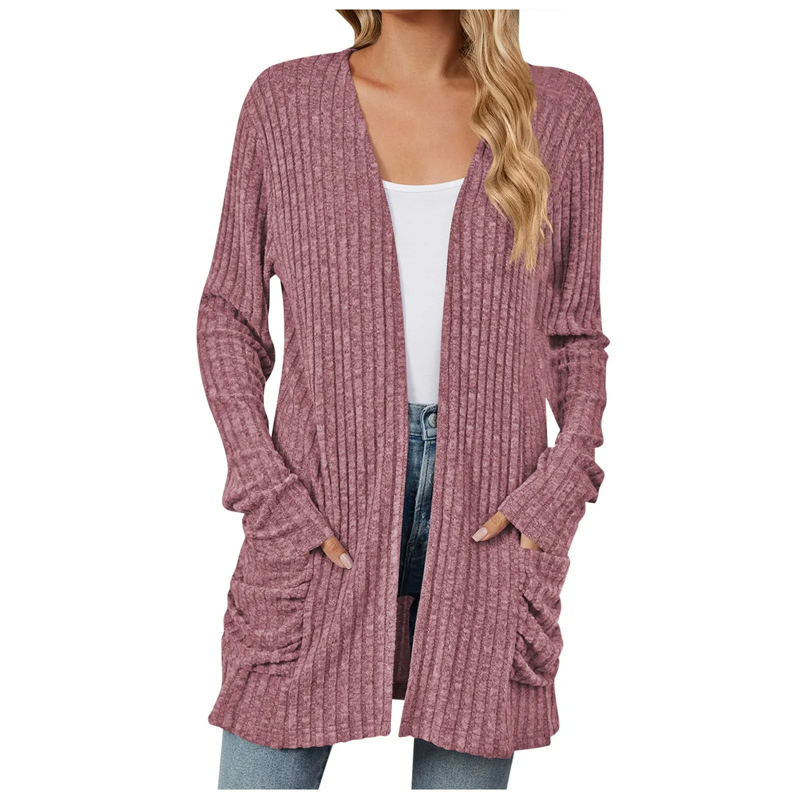 Solid Color Boho-Inspired Crochet Cardigan – Lightweight 3/4 Sleeve Kimono Style for Casual Chic Layering and Comfort