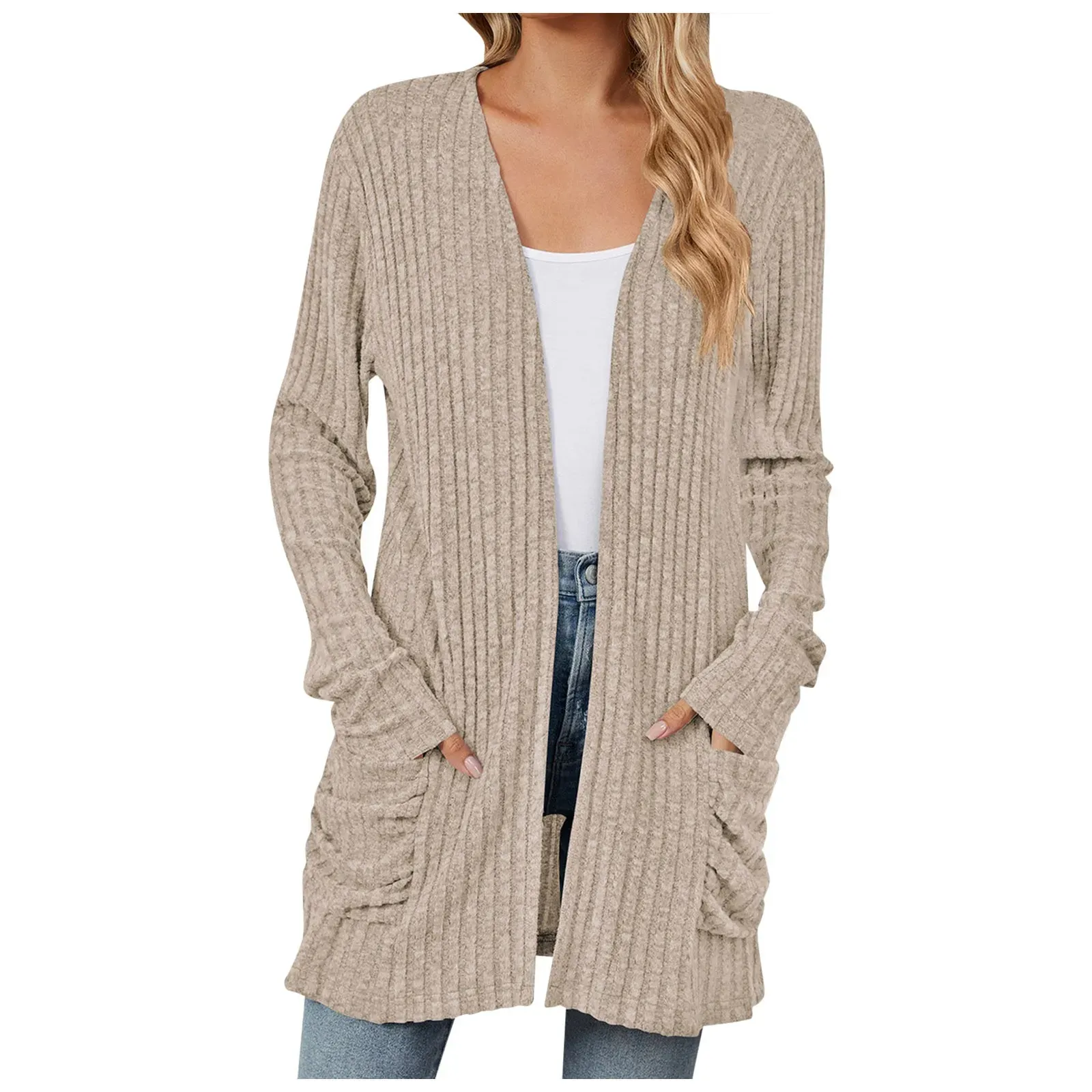 Solid Color Boho-Inspired Crochet Cardigan – Lightweight 3/4 Sleeve Kimono Style for Casual Chic Layering and Comfort