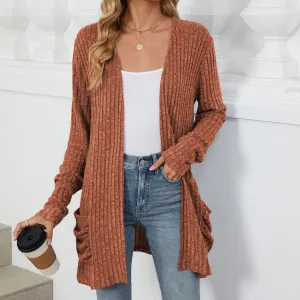 Solid Color Boho-Inspired Crochet Cardigan – Lightweight 3/4 Sleeve Kimono Style for Casual Chic Layering and Comfort