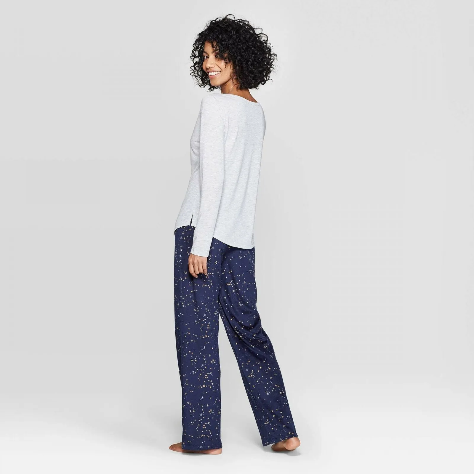 Stars Above Women's Star Print Henley Sleep Pajama Set