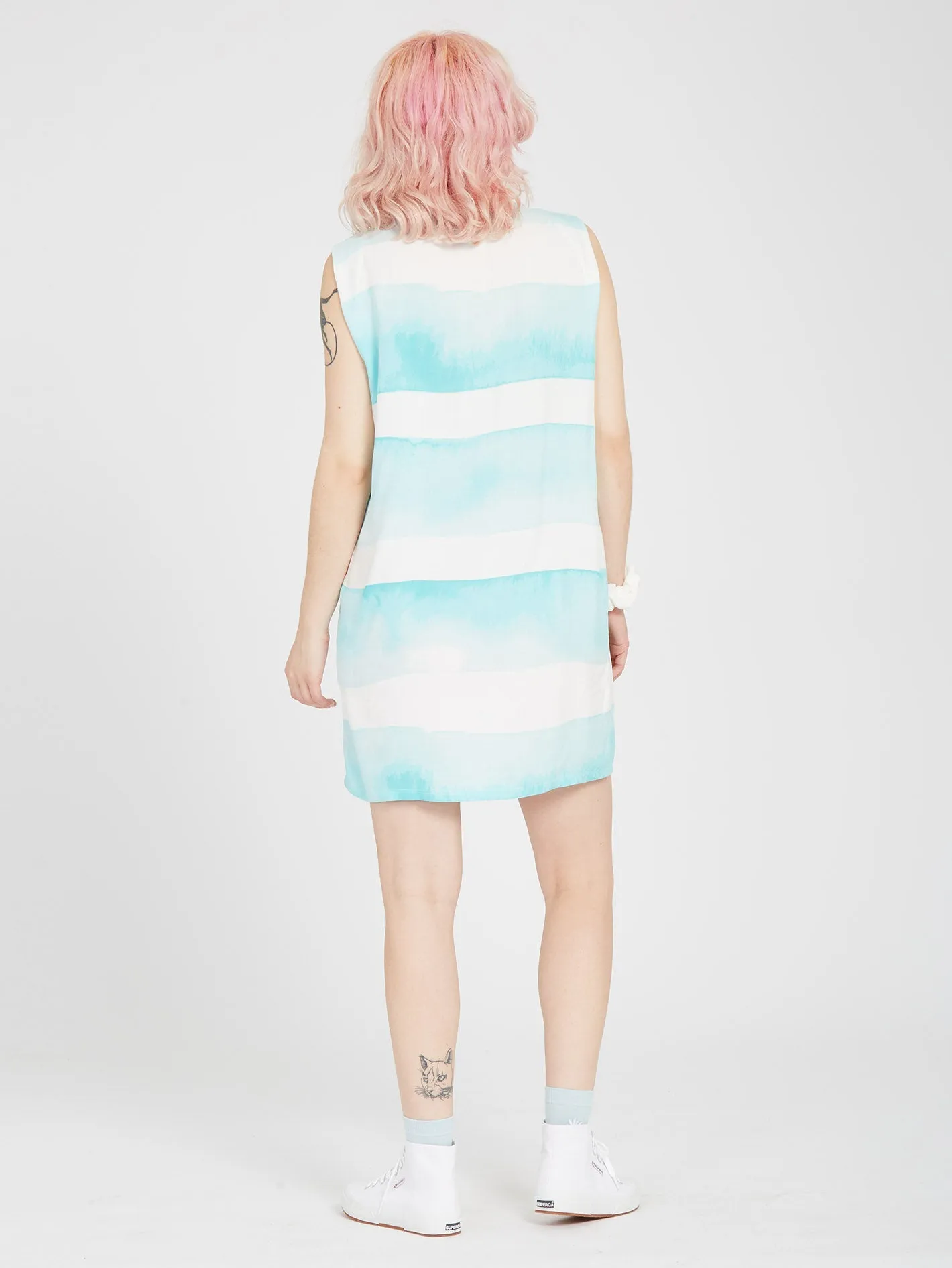 Stay Stripes Dress - PALE AQUA
