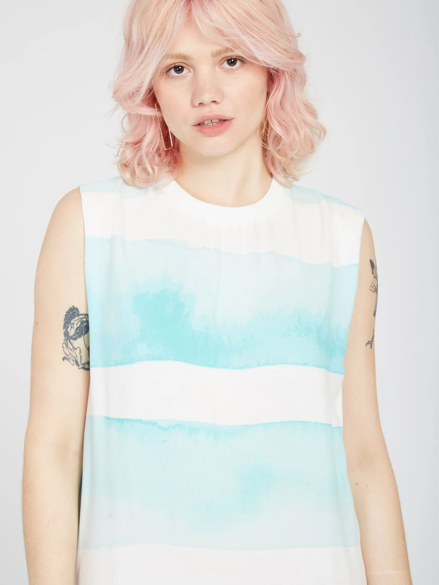 Stay Stripes Dress - PALE AQUA