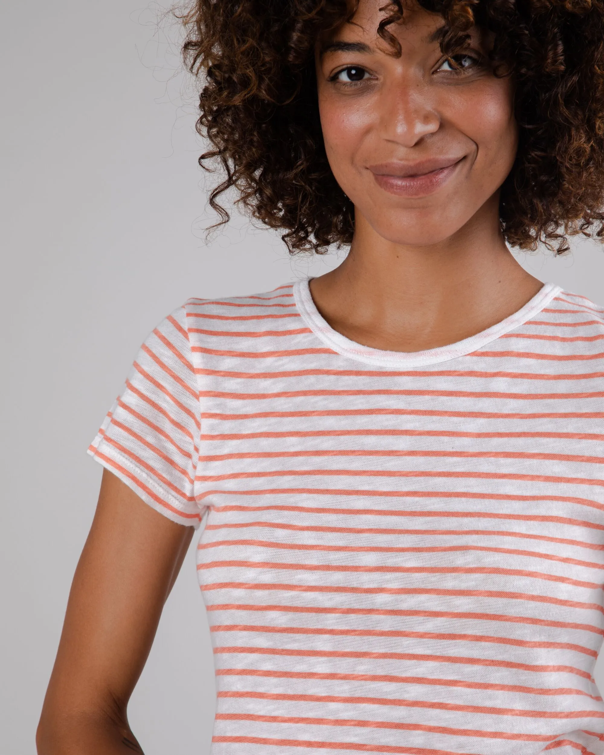 Stripes Tee Coral