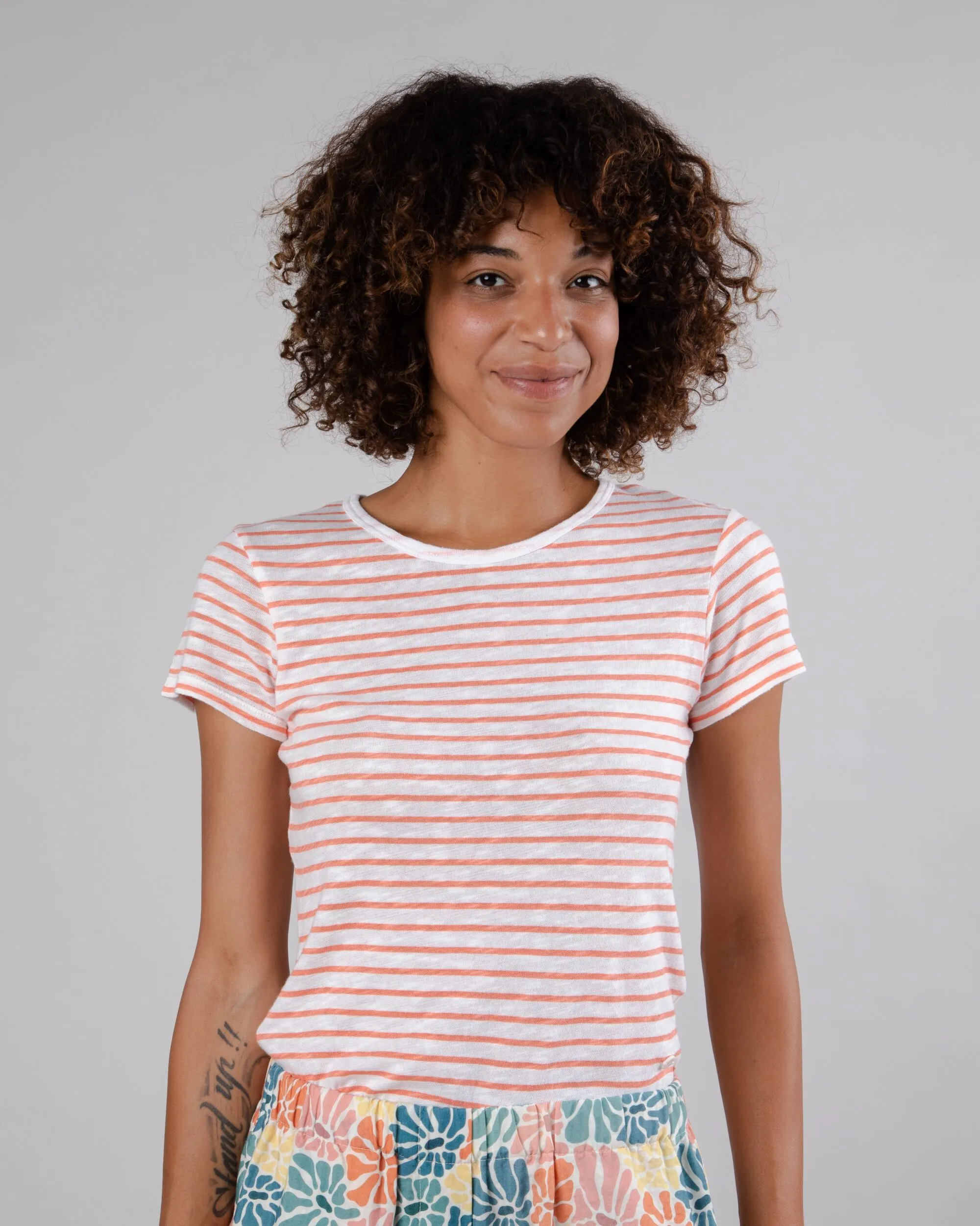 Stripes Tee Coral