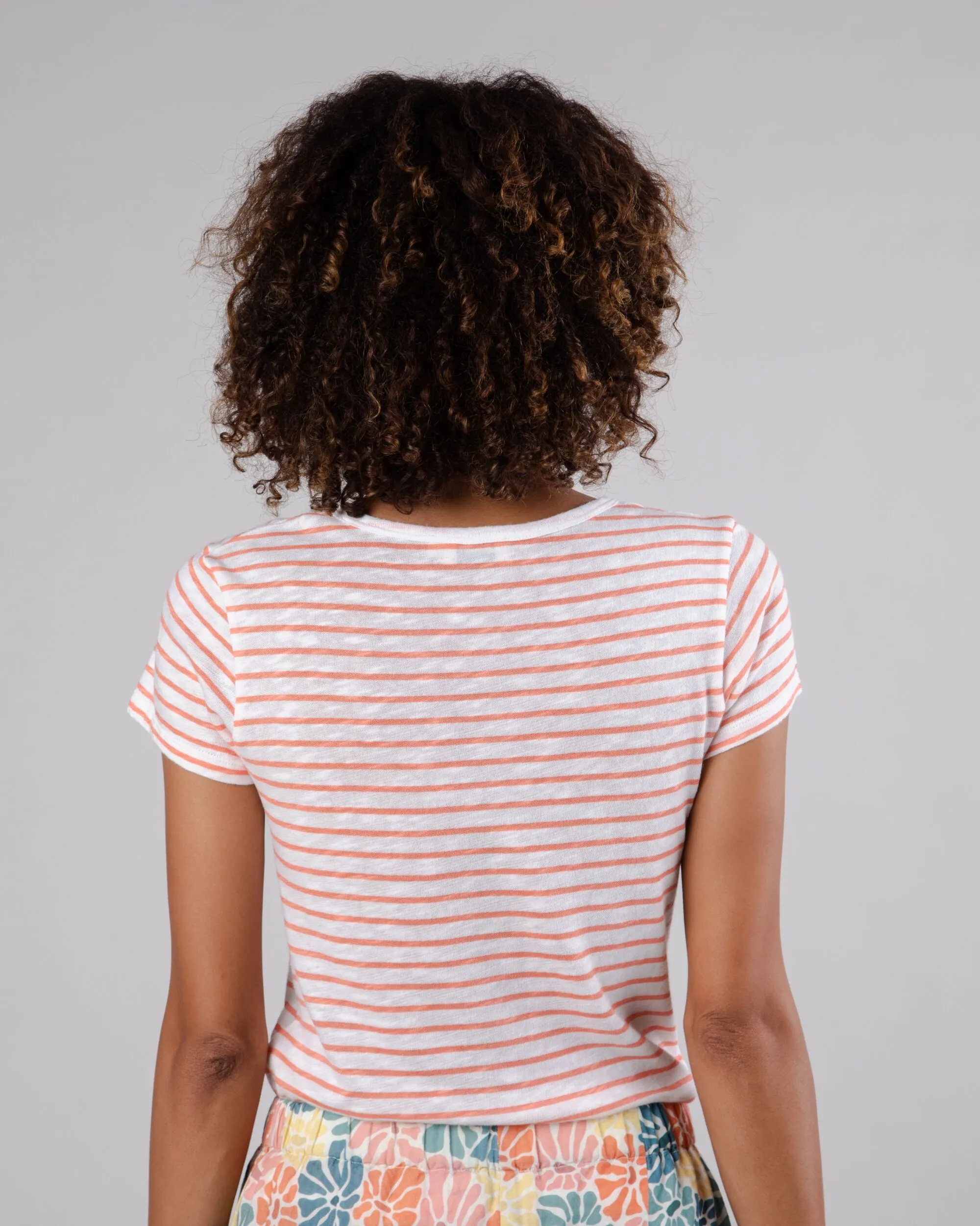 Stripes Tee Coral