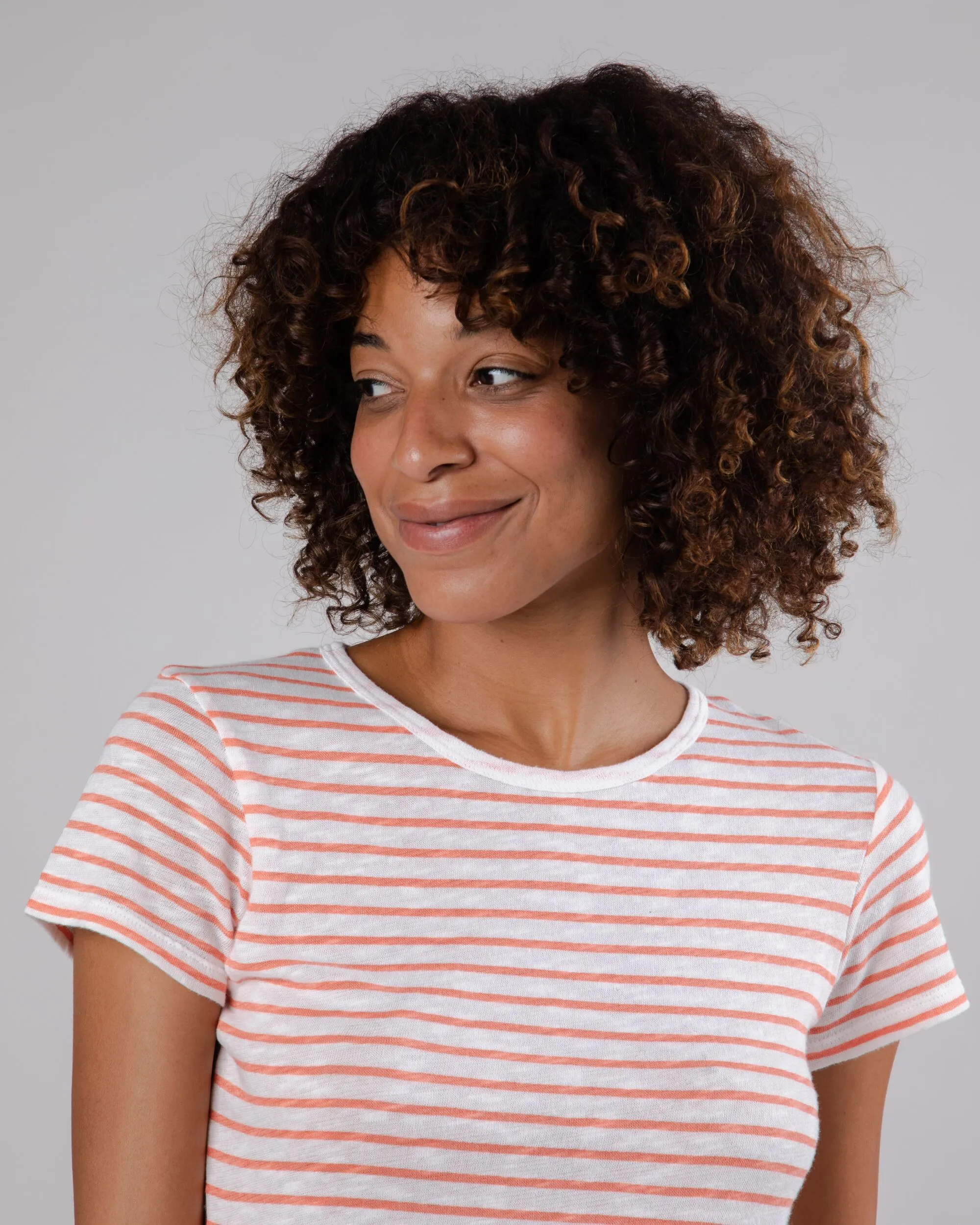 Stripes Tee Coral